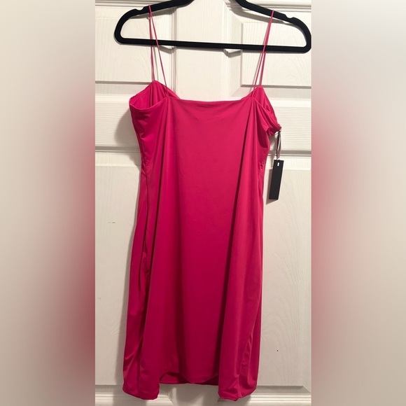 NWT Aritzia Ten By Babaton Illume Stretch Mini Dress Jazzy Red Large Brand New - Picture 6 of 9